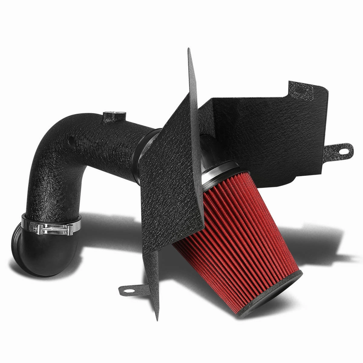 03-07 Dodge Ram 2500 3500 5.9L l6 Black Cold Air Intake w/Heat Shield Cone Filter