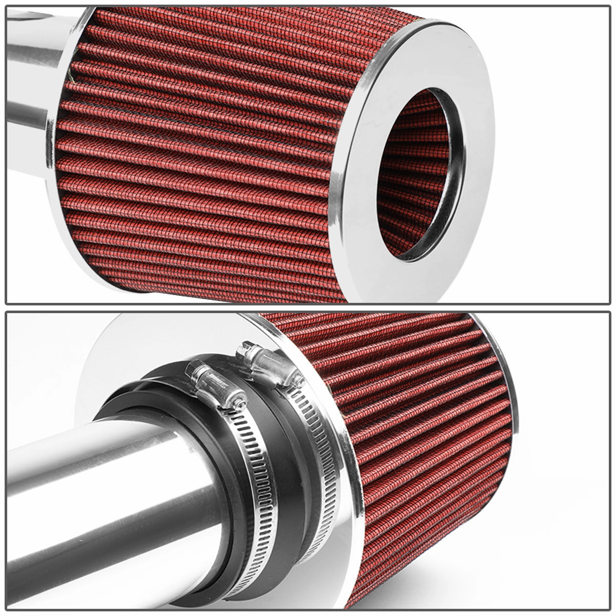 03-08 Hyundai Tiburon 2.0L L4 Aluminum Cold Air Intake w/Red Cone Filter