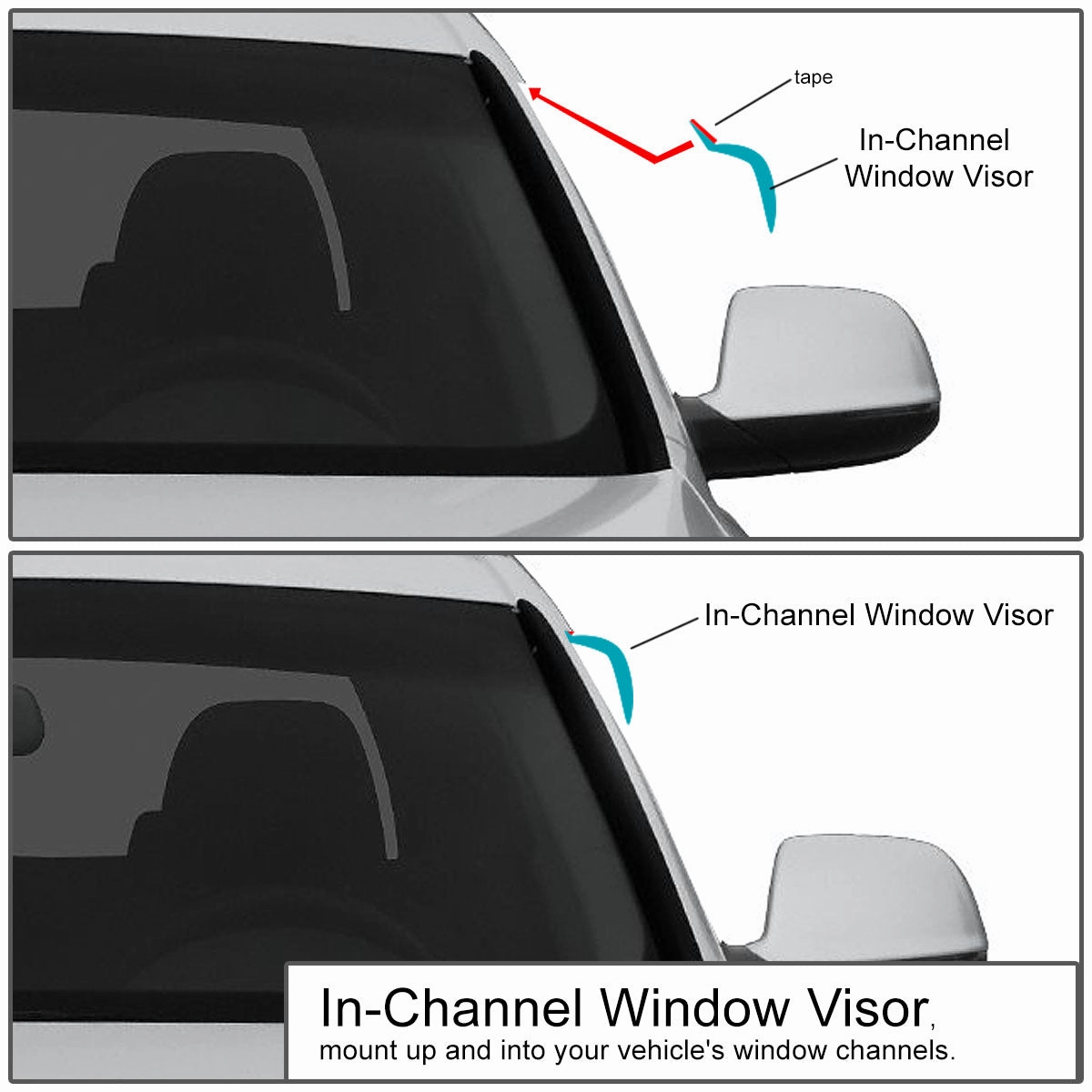 04-07 Ford Freestar Tape-On Wind Deflectors Window Visors