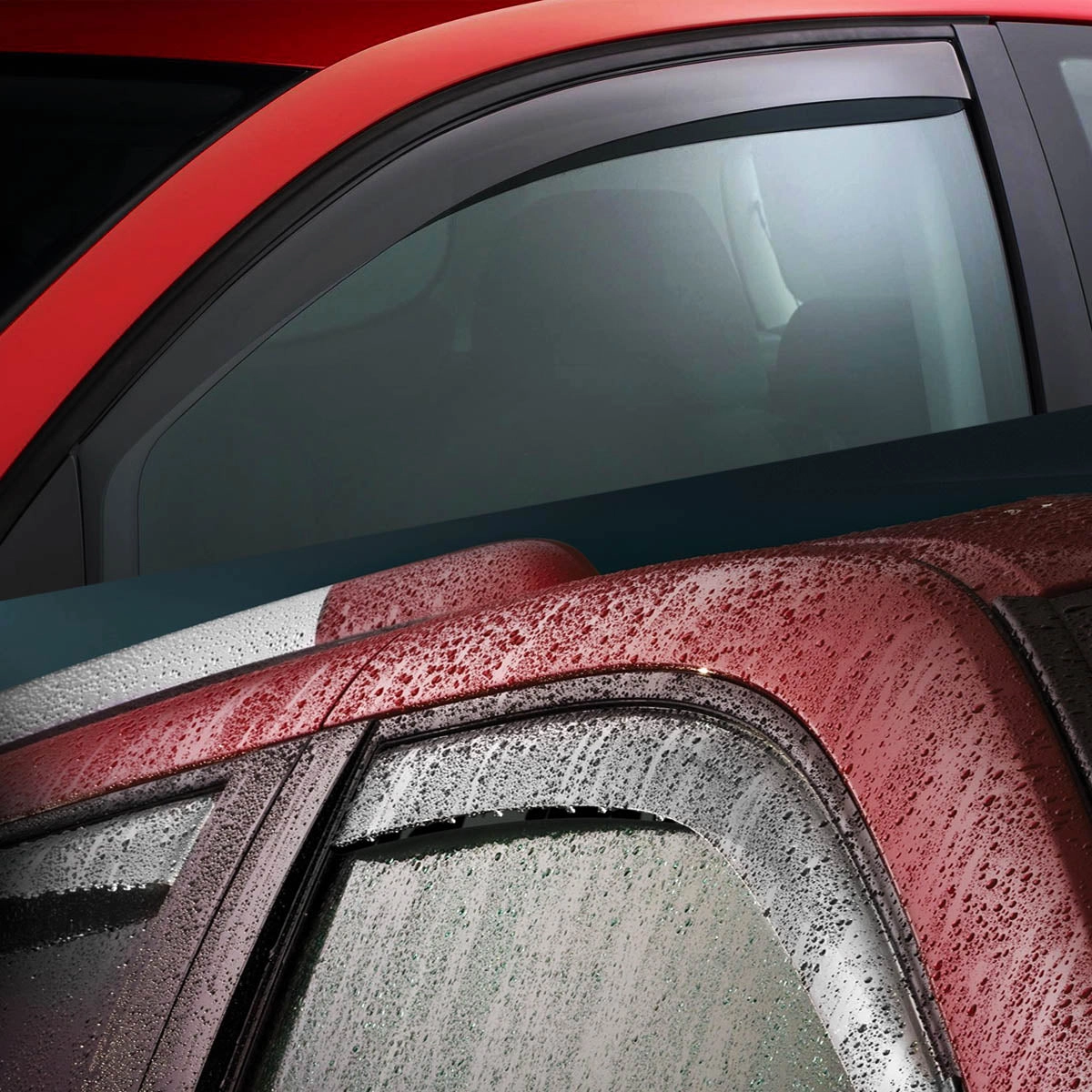 04-08 Ford F150 Regular Cab Front Tape-On Wind Deflectors Window Visors