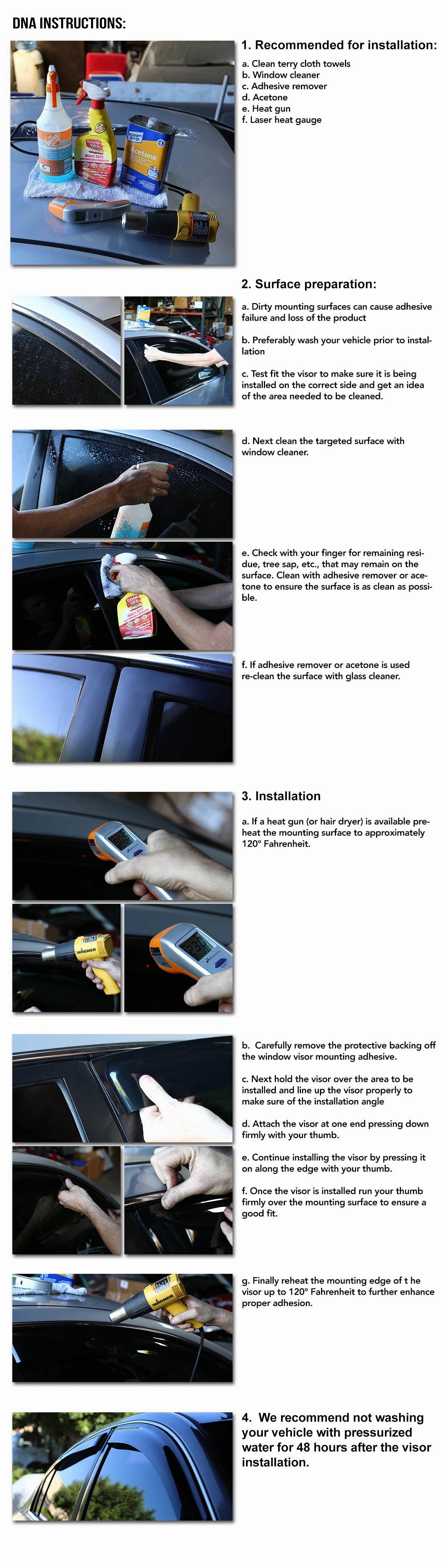 06-10 Hyundai Sonata Tape-On Wind Deflectors Window Visors