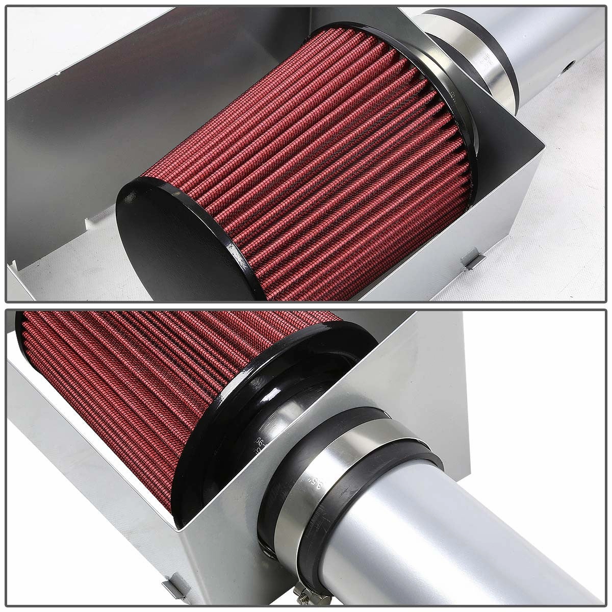 06-10 Jeep Grand Cherokee 6.1L V8 Aluminum Cold Air Intake w/Heat Shield Cone Filter