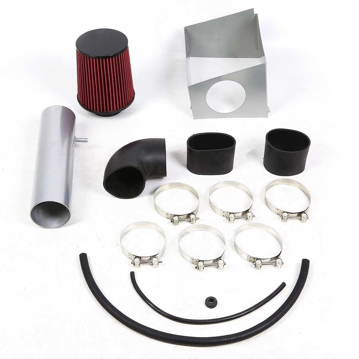 06-10 Jeep Grand Cherokee 6.1L V8 Aluminum Cold Air Intake w/Heat Shield Cone Filter