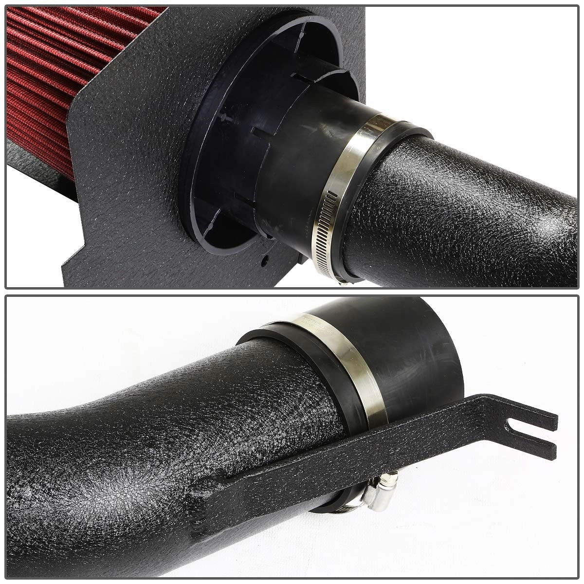 07-08 Chevy Silverado GMC Sierra Yukon Aluminum Cold Air Intake w/Heat Shield Filter - Black
