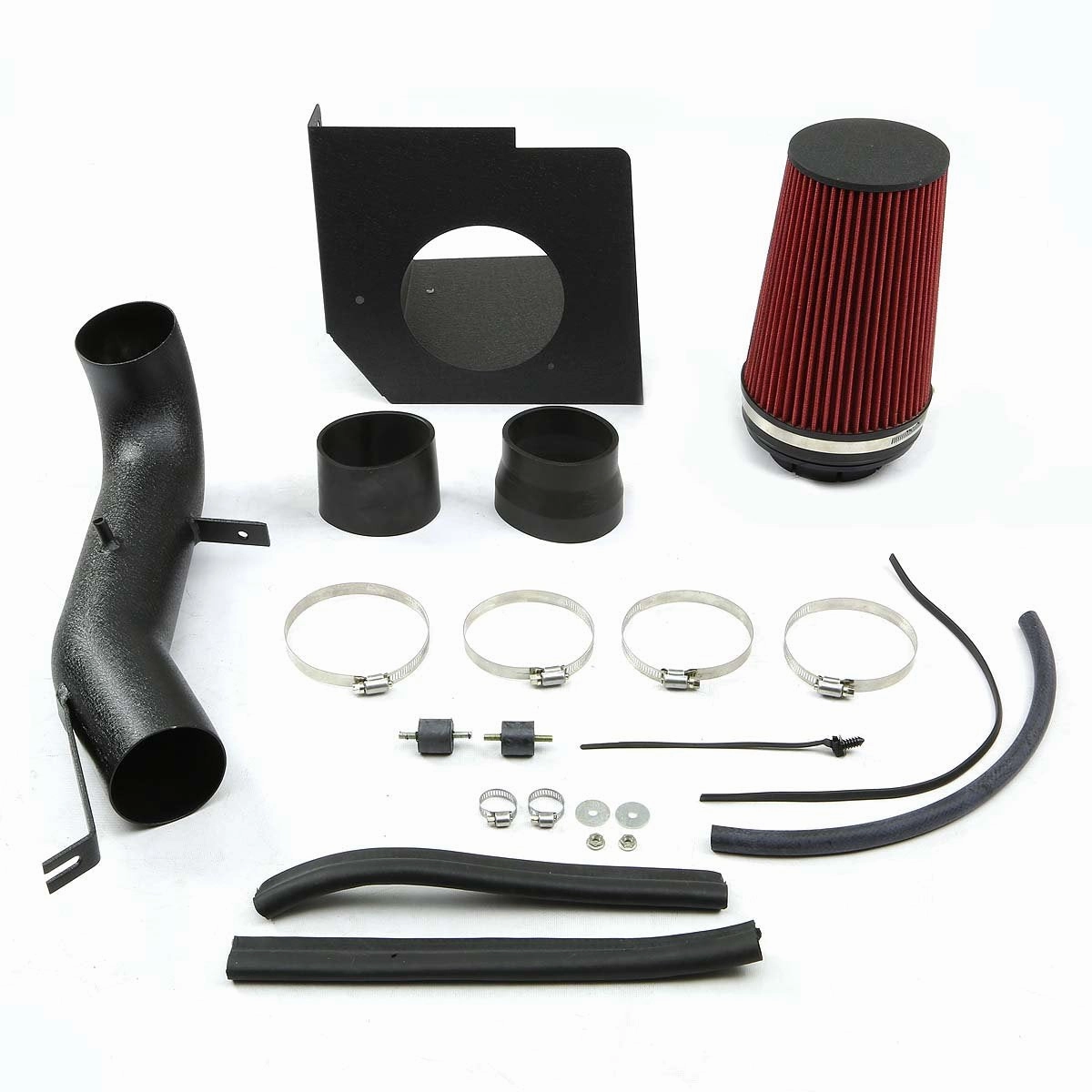 07-08 Chevy Silverado GMC Sierra Yukon Aluminum Cold Air Intake w/Heat Shield Filter - Black
