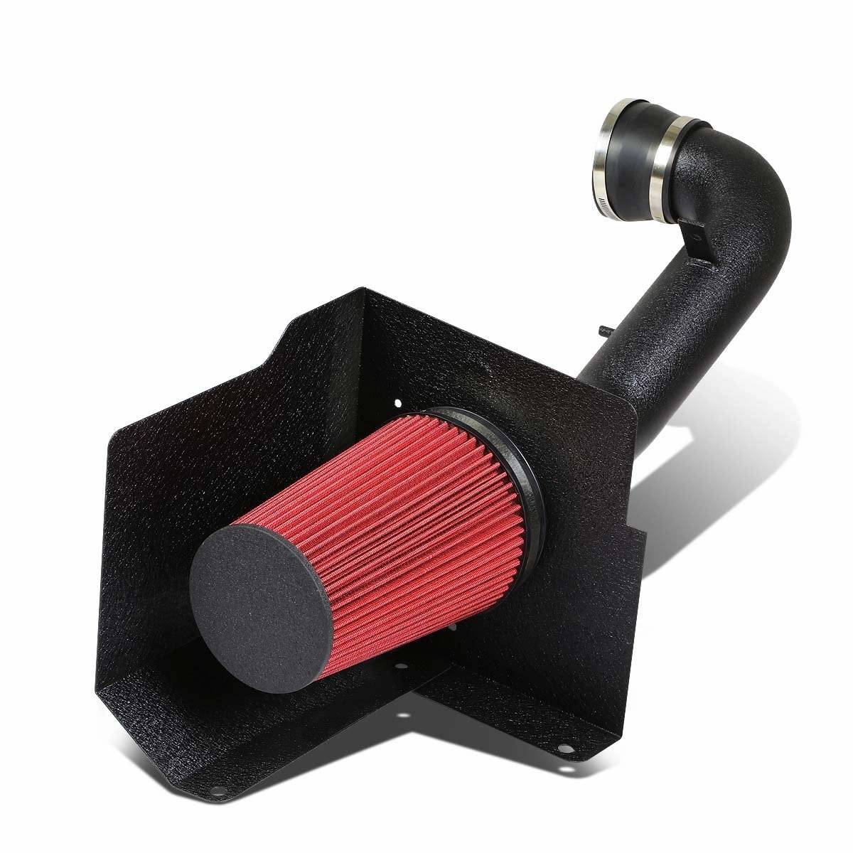 07-08 Chevy Silverado GMC Sierra Yukon Aluminum Cold Air Intake w/Heat Shield Filter - Black