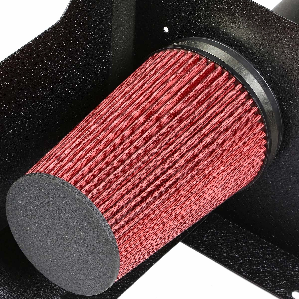 07-08 Chevy Silverado GMC Sierra Yukon Aluminum Cold Air Intake w/Heat Shield Filter - Black
