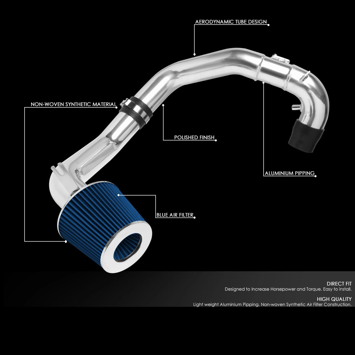 07-09 Toyota Camry Aluminum Cold Air Intake w/Blue Cone Filter