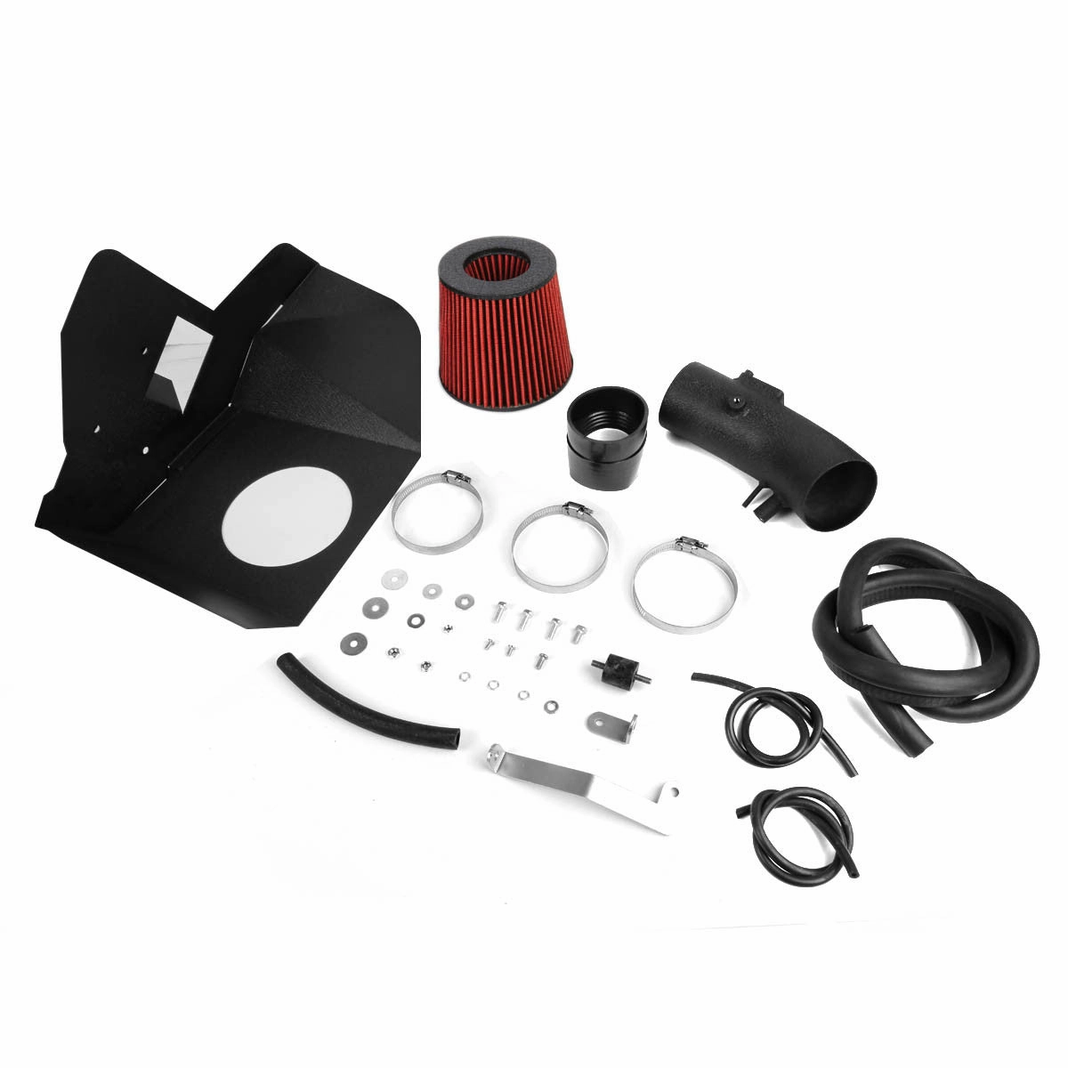 07-16 Toyota Camry Venza V6 Black Cold Air Intake w/Heat Shield Cone Filter