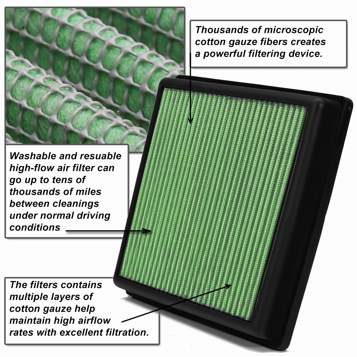07-17 Toyota Camry Panel Air Filter - Reusable&Washable