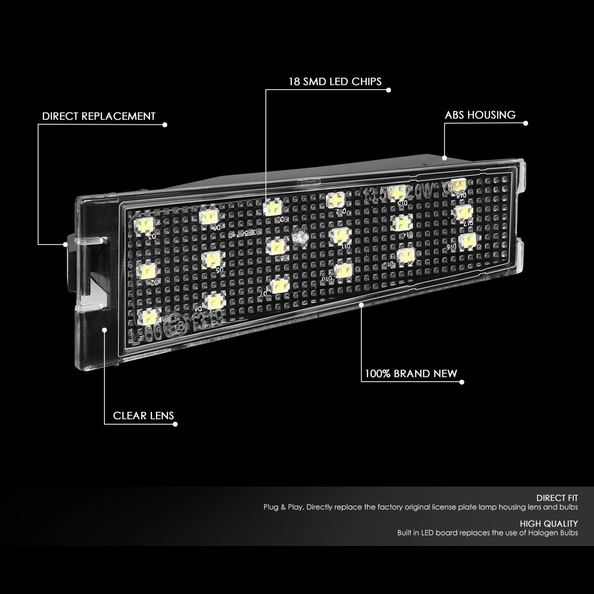 08-10 Cadillac CTS Sedan LED License Plate Lights