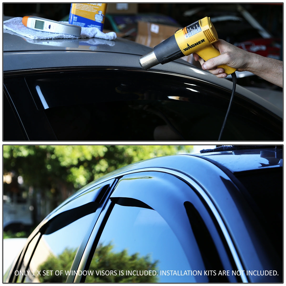 09-10 BMW 535i xDrive 06-07 530xi Tape On Window Visors Wind Deflectors - Acrylic