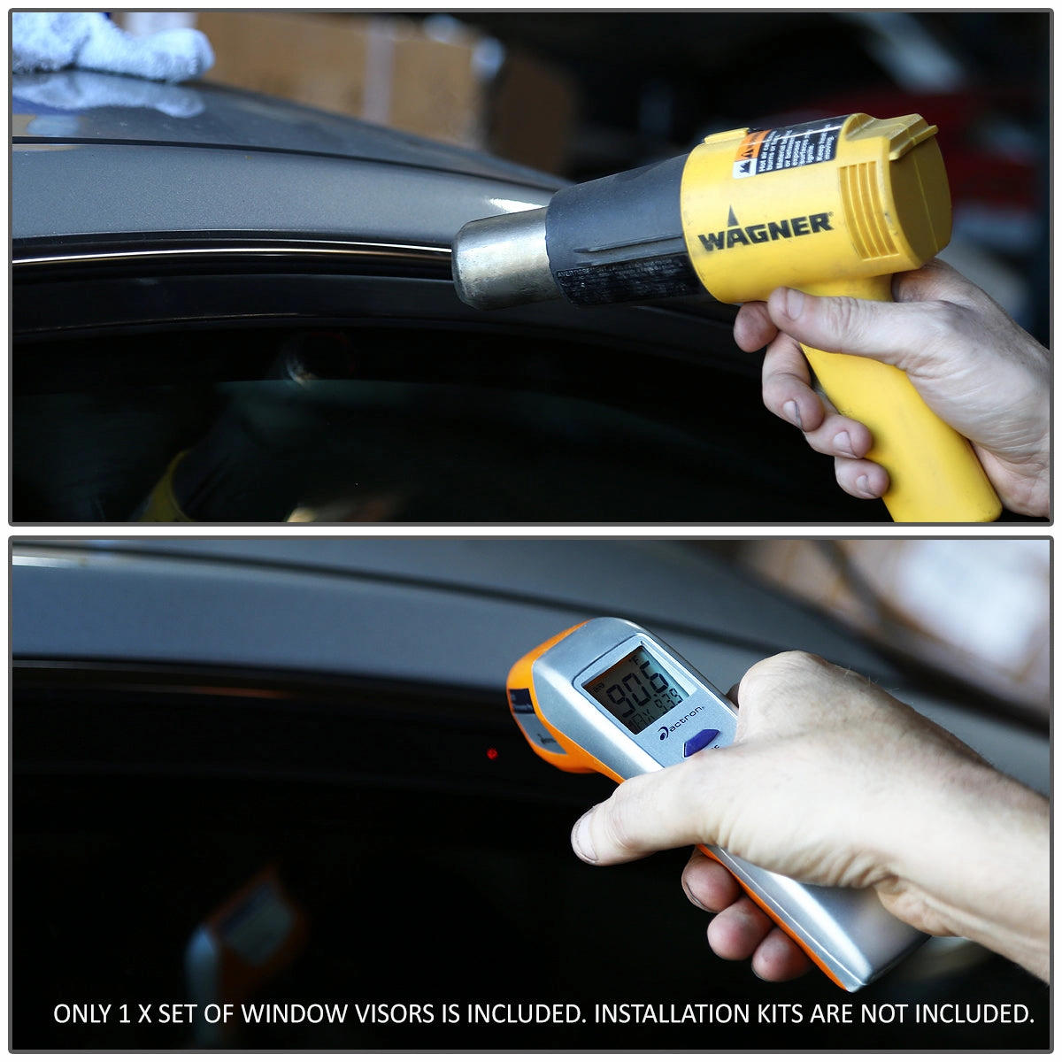 09-10 BMW 535i xDrive 06-07 530xi Tape On Window Visors Wind Deflectors - Acrylic