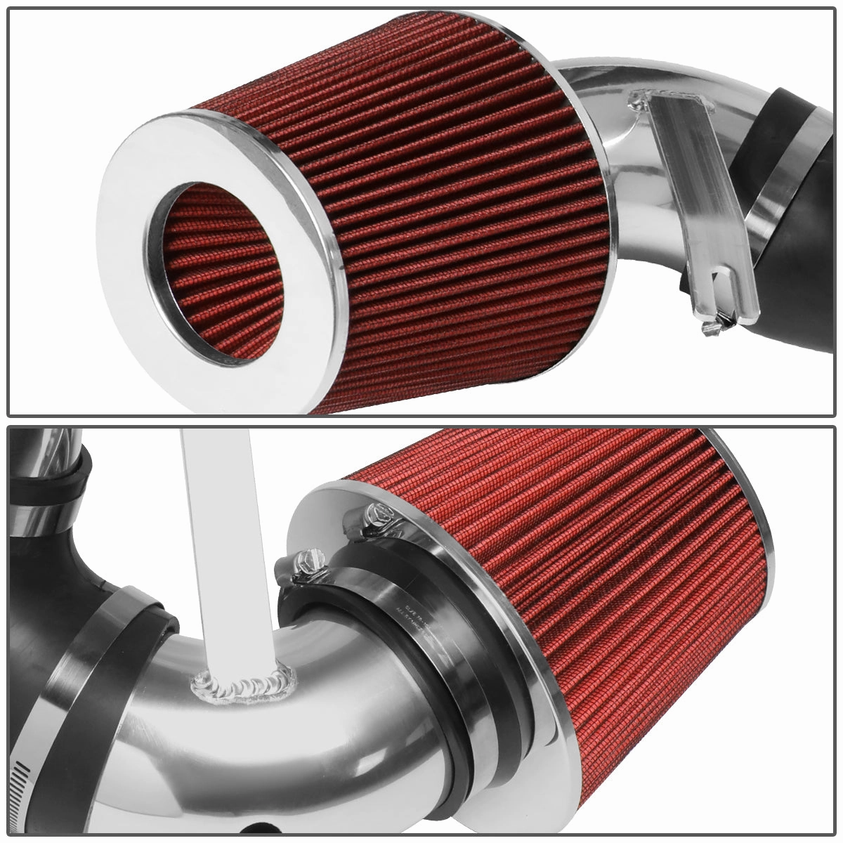 09-10 Dodge Charger Challenger 3.5L 6V Aluminum Cold Air Intake w/Red Cone Filter