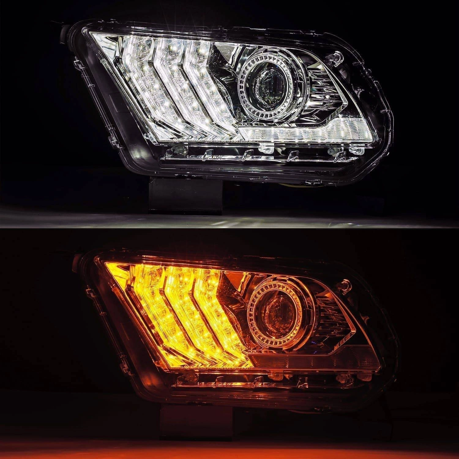 10-12 Ford Mustang LUXX-Series LED Projector Headlights Chrome