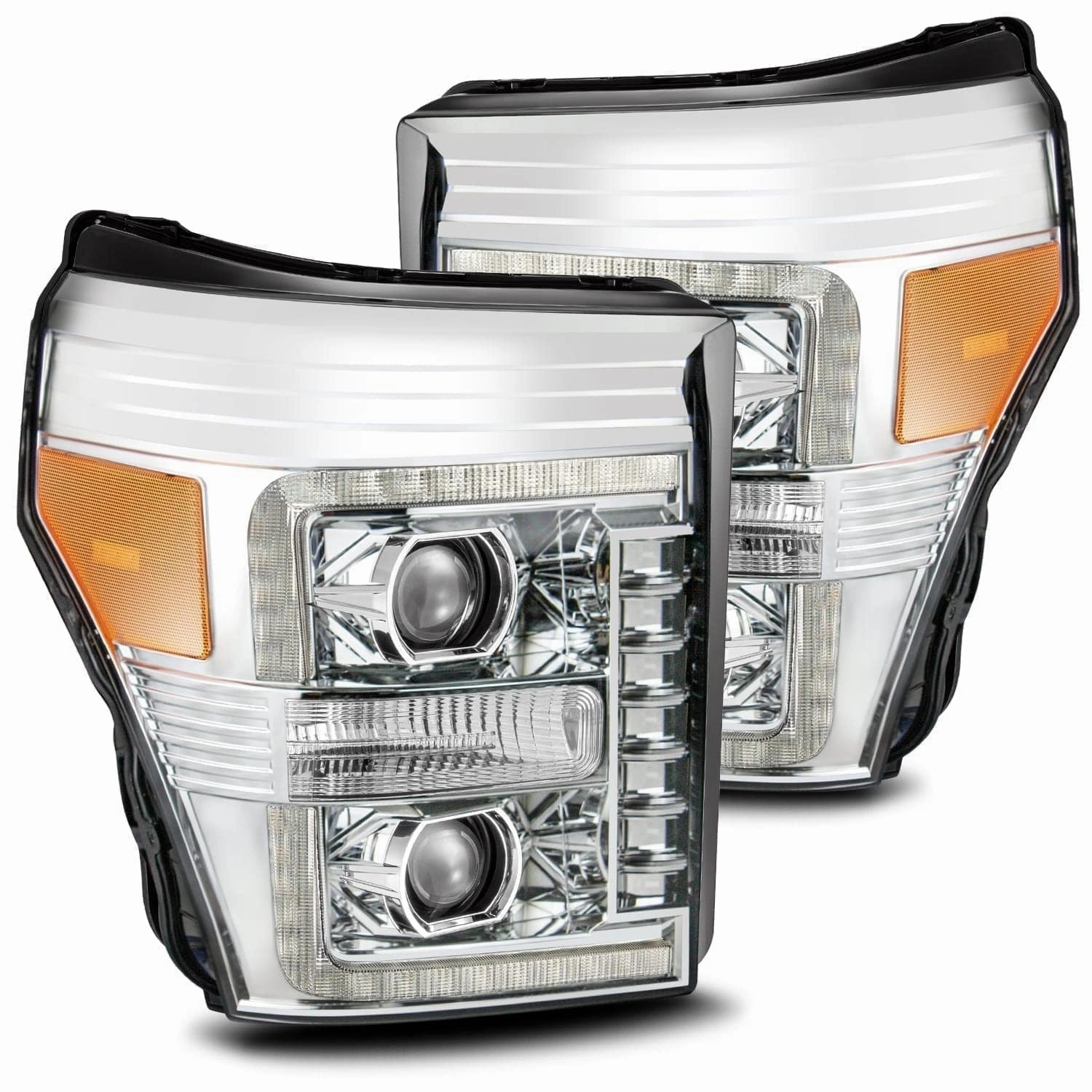 11-16 Ford Super Duty LUXX-Series LED Projector Headlights Chrome