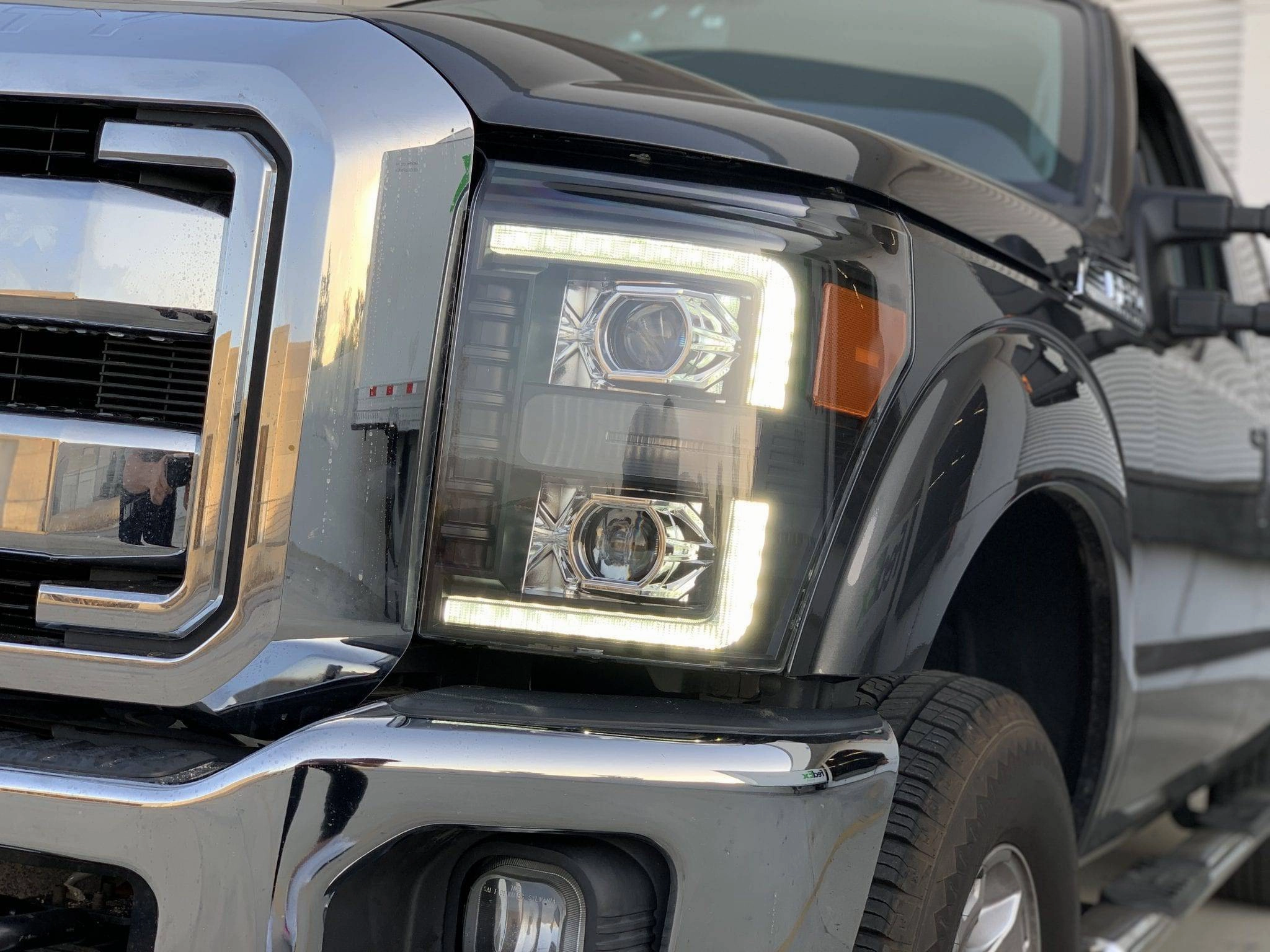 11-16 Ford Super Duty PRO-Series Halogen Projector Headlights Chrome