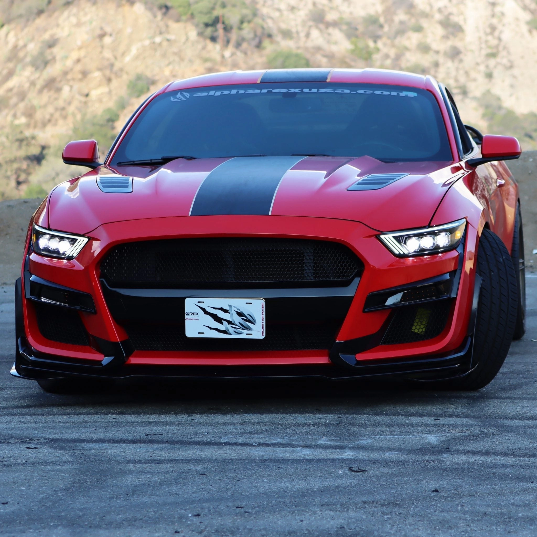 15-17 Ford Mustang/18-20 Mustang Shelby GT350/GT500 NOVA-Series LED Projector Headlights Alpha-Black