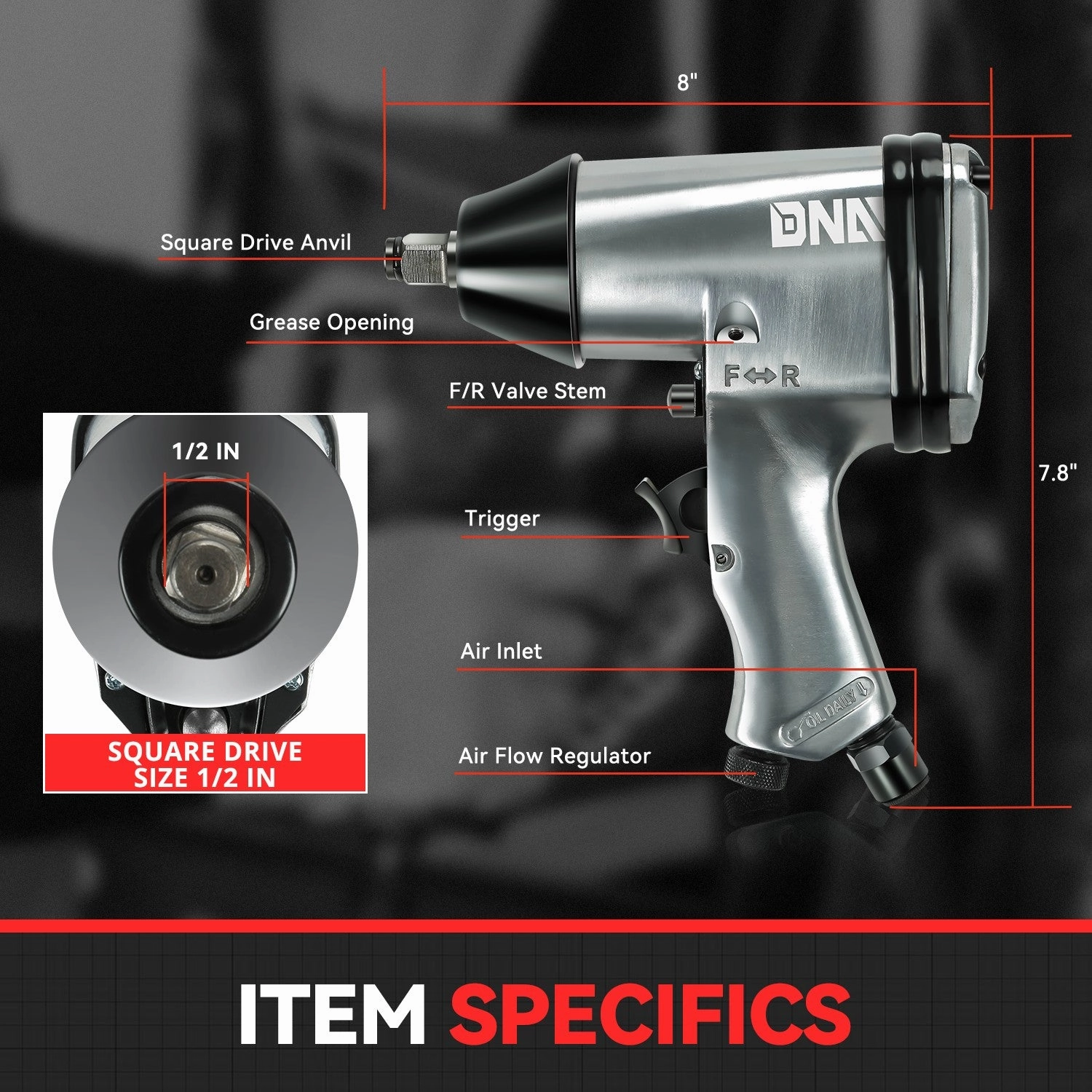 1/2 in. Air Impact & Ratchet Wrench Set (17 Pcs)