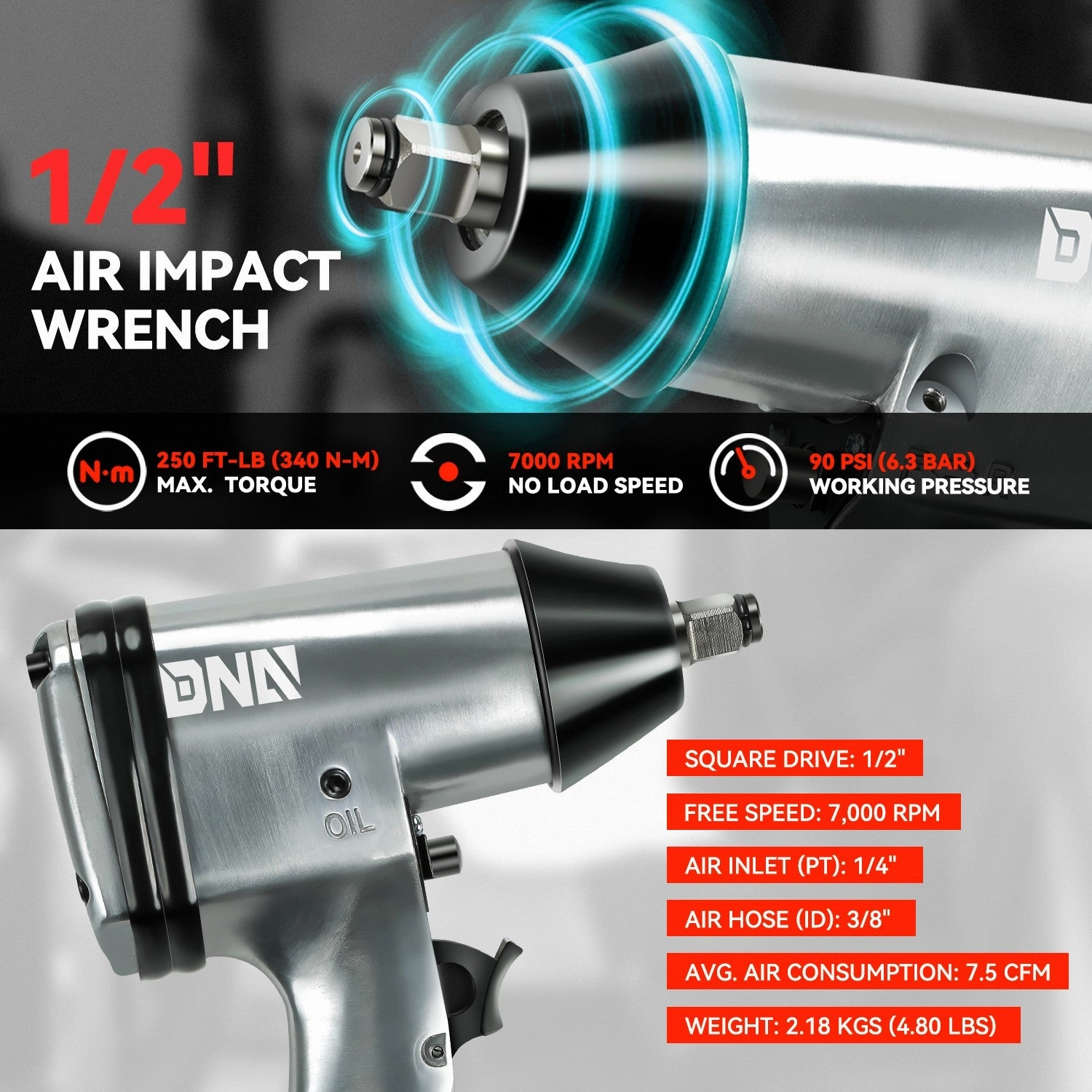 1/2 in. Air Impact & Ratchet Wrench Set (17 Pcs)