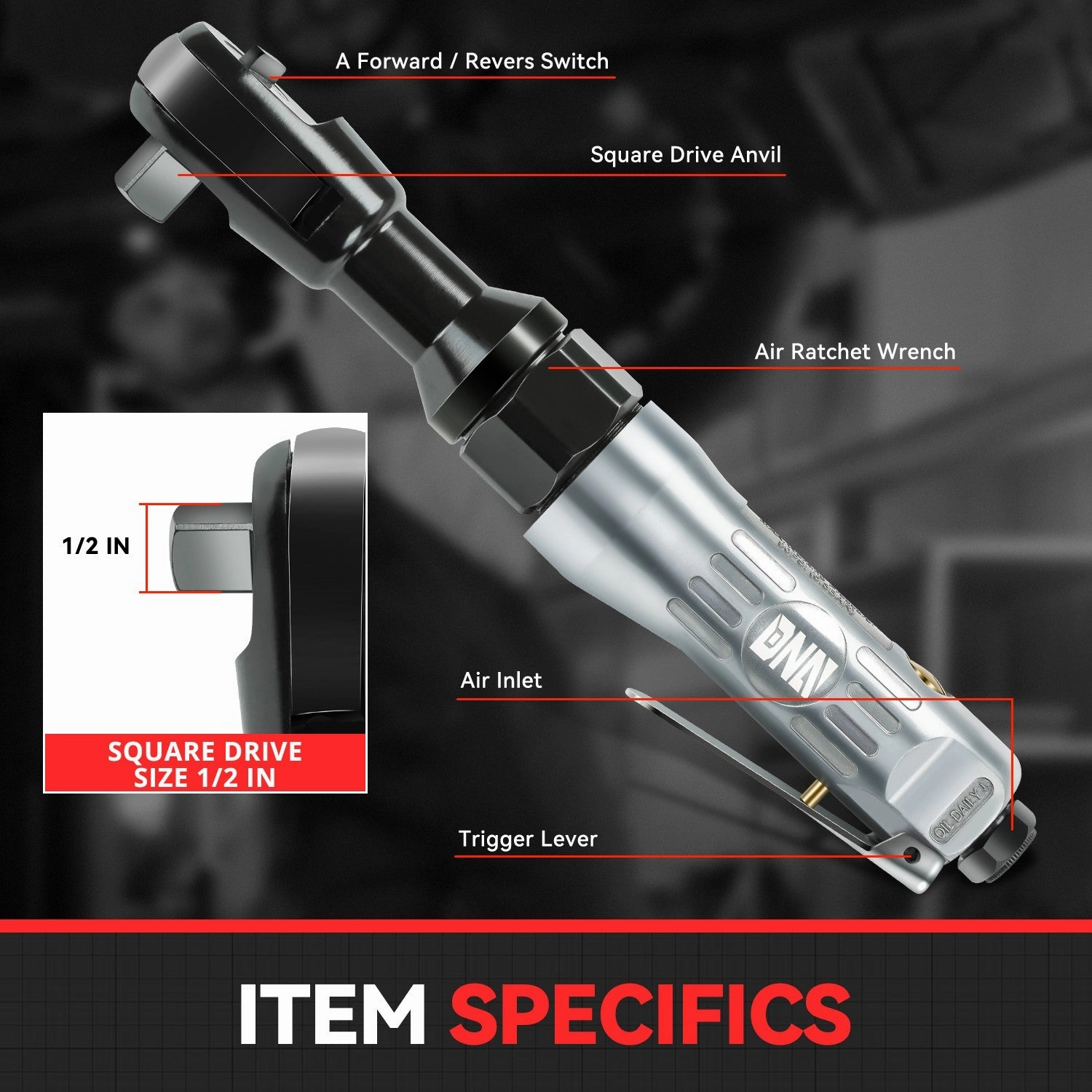1/2 in. Air Impact & Ratchet Wrench Set (17 Pcs)