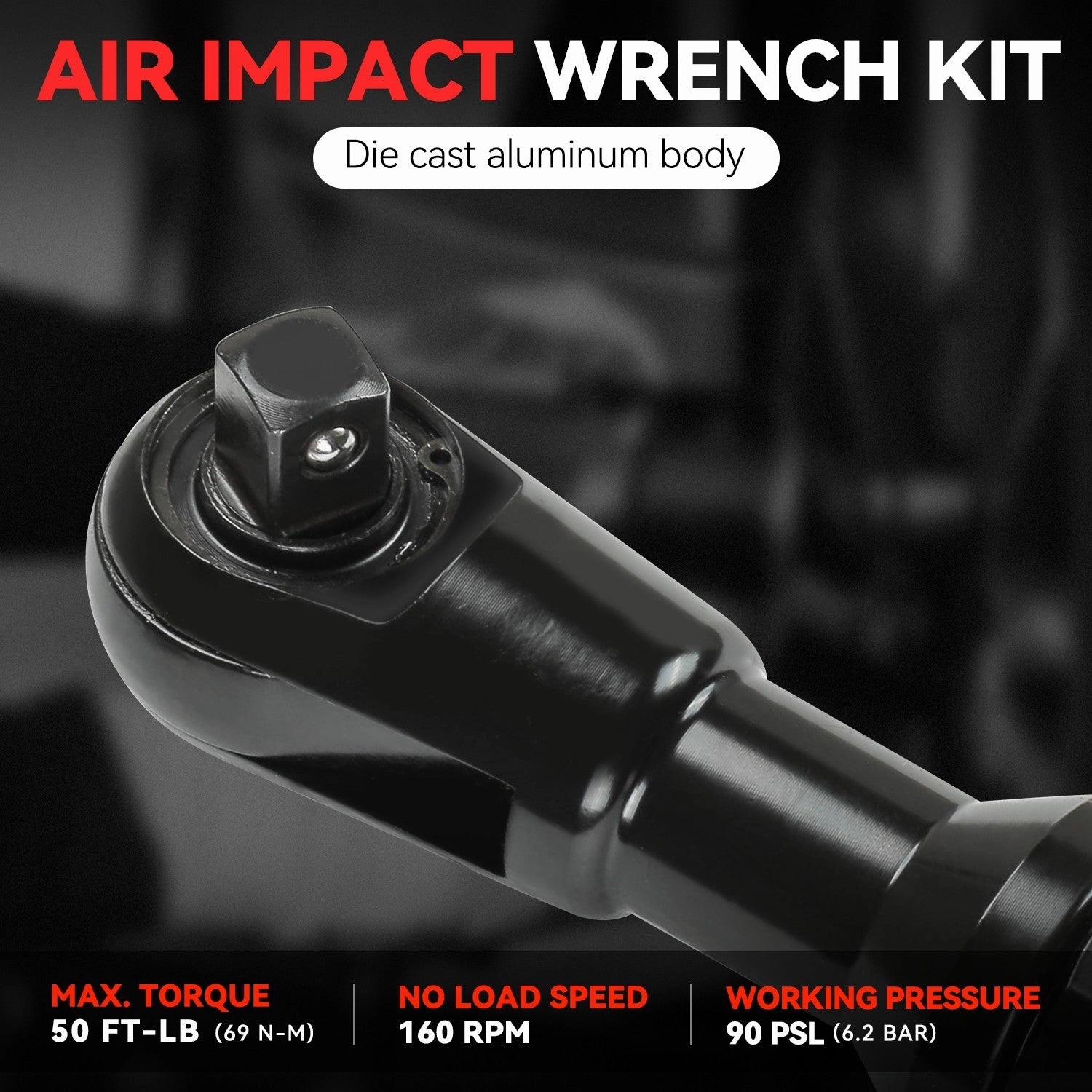 1/2 in. Air Ratchet Wrench Set (17 Pcs)