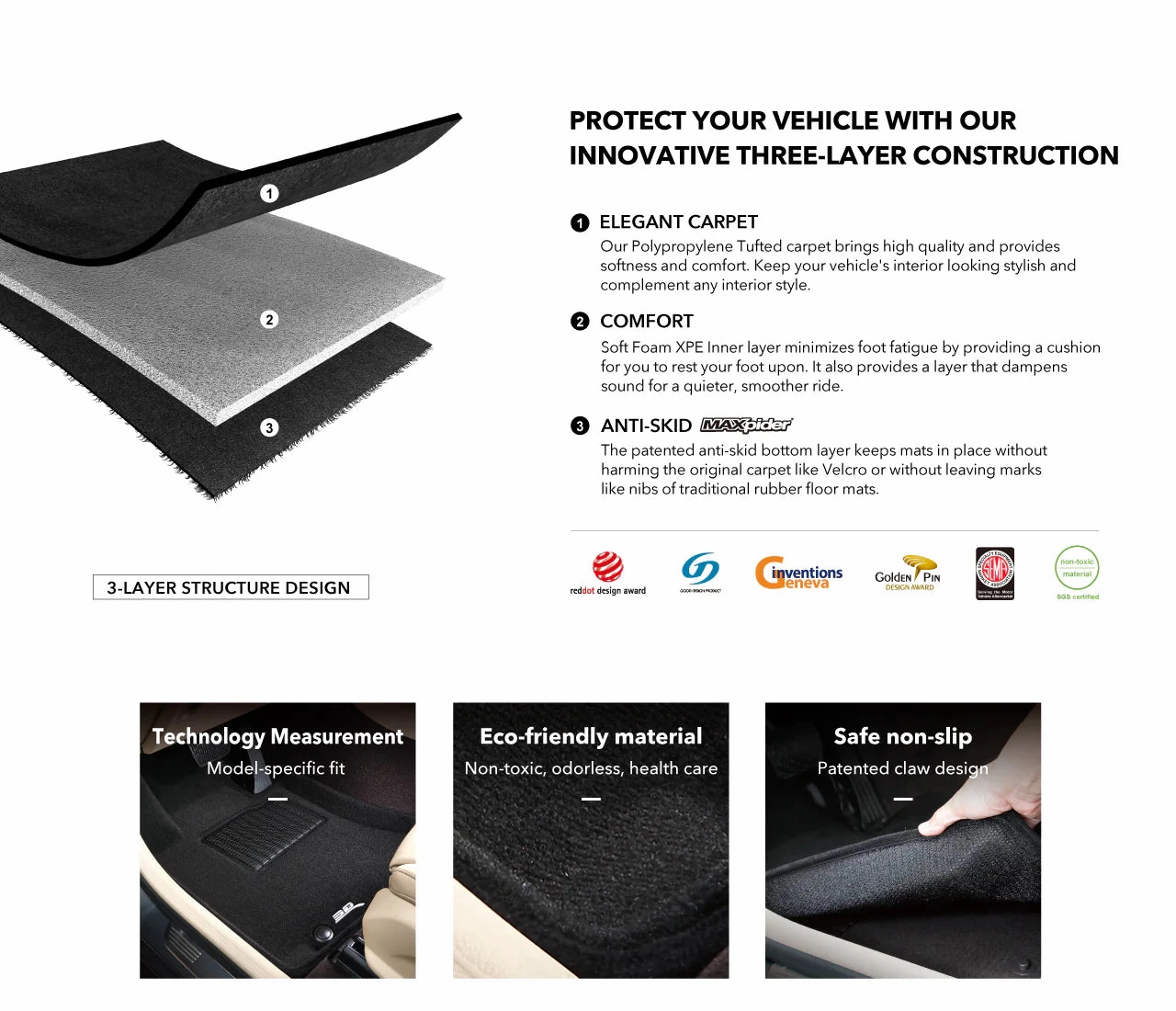 3D MAXpider Floor Mats Tesla Model Y (2021-2024) All-Weather Elegant Series - Complete Set