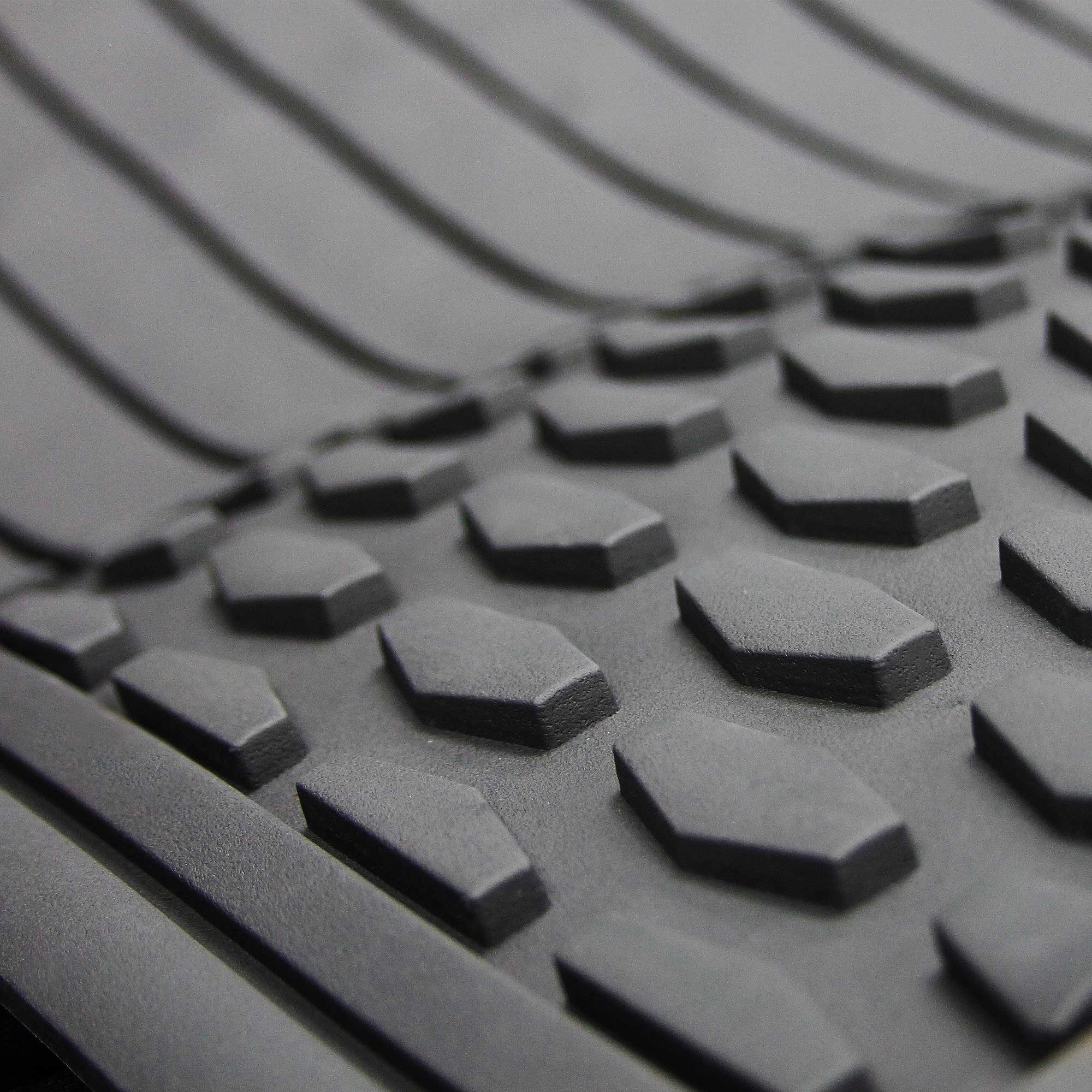 4 Piece Liners Trimmable ClimaProof Non-Slip Vinyl Floor Mats - Full Set Gray