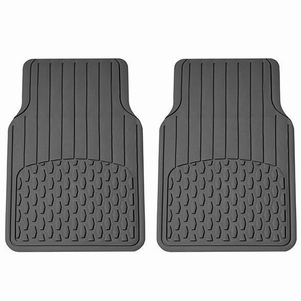 4 Piece Liners Trimmable ClimaProof Non-Slip Vinyl Floor Mats - Full Set Gray