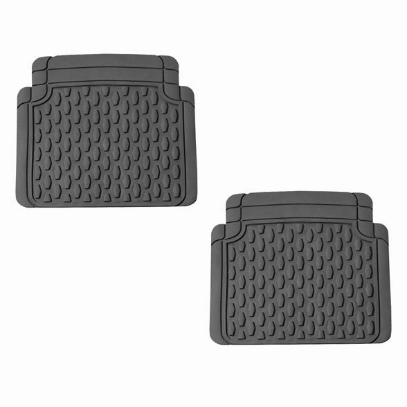 4 Piece Liners Trimmable ClimaProof Non-Slip Vinyl Floor Mats - Full Set Gray