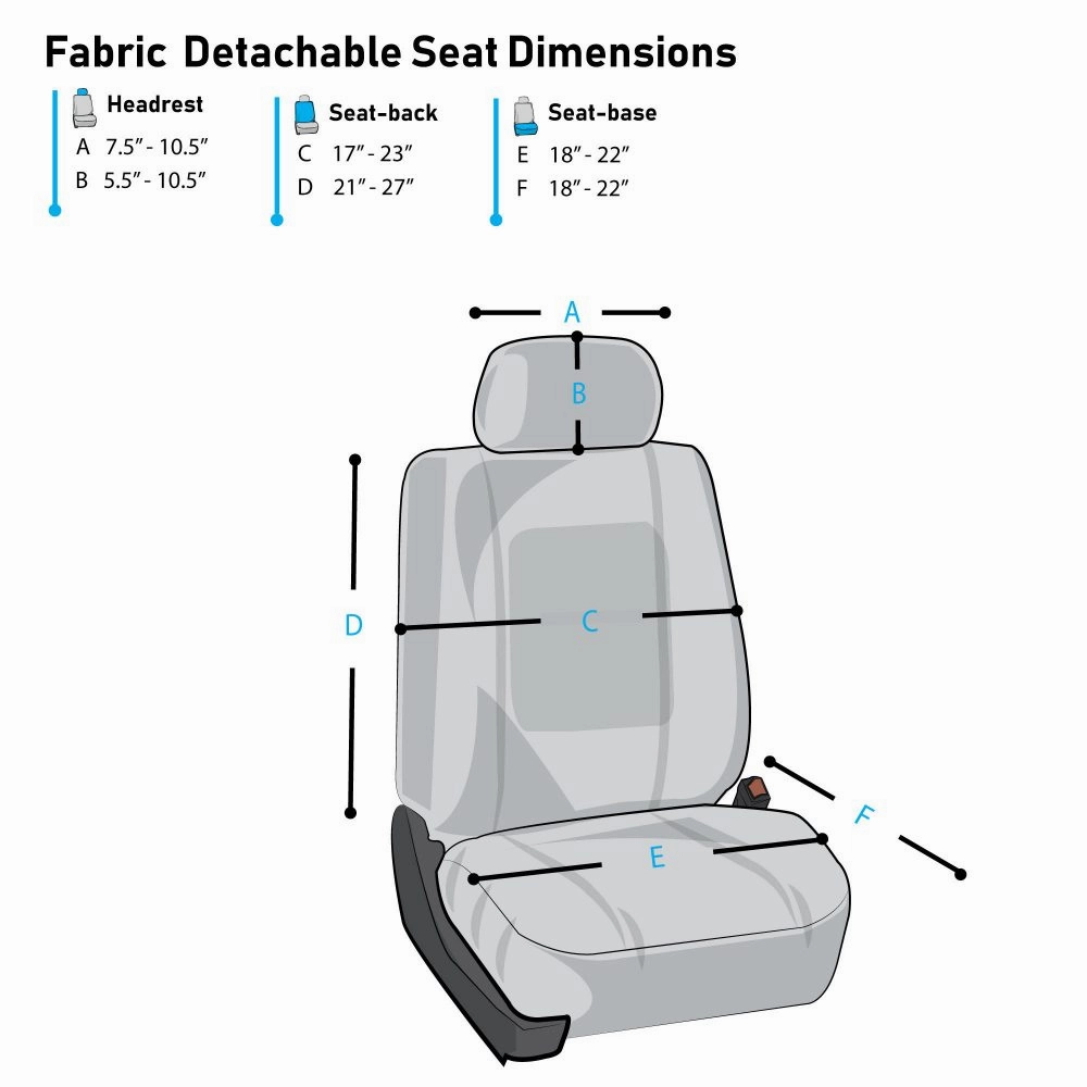 Classic Khaki Seat Covers - Front Set Black