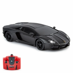CMJ RC Cars: Lamborghini Aventador LP700-4 - Black - 1:24 Scale, 2.4GHz, LED Headlights