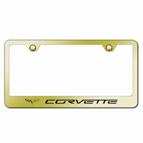 Corvette C6 Stainless Steel Frame - Laser Etched Gold