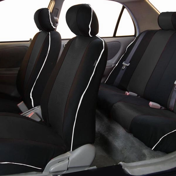 Edgy Piping Seat Covers - Full Set Black