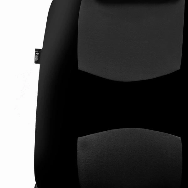 Flat Cloth All-Purpose Built-In Seatbelt Seat Covers - Front Set Black