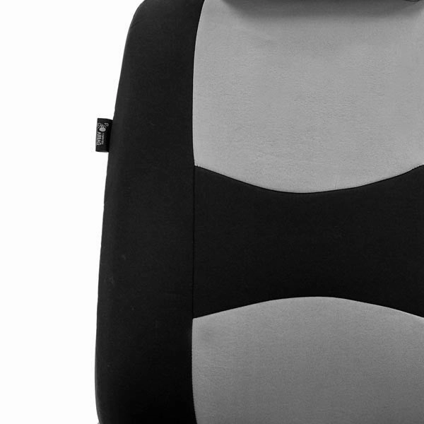 Flat Cloth All-Purpose Built-In Seatbelt Seat Covers - Front Set Gray