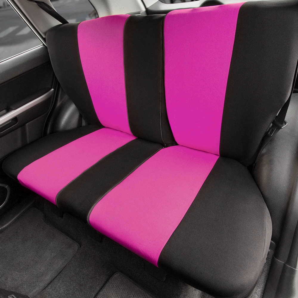 Full Coverage Flat Cloth Seat Covers - Rear Pink