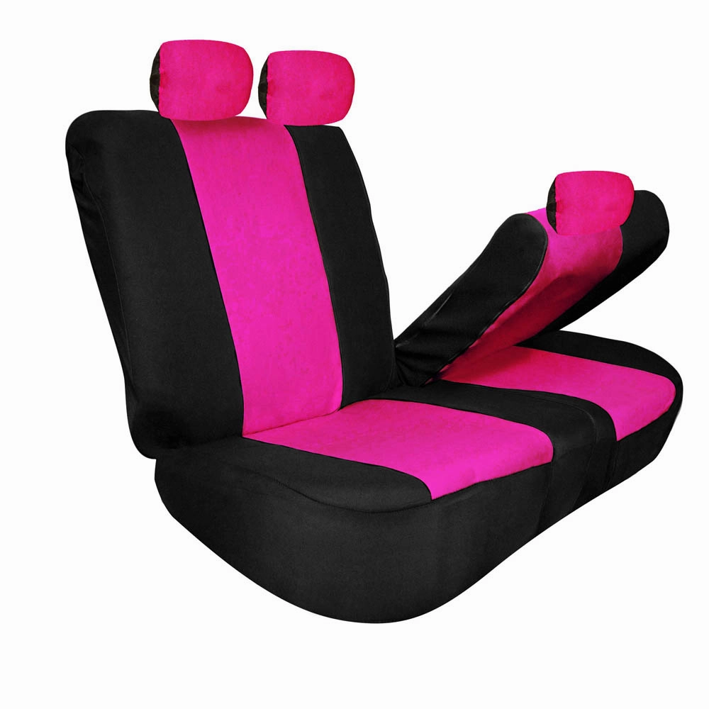 Full Coverage Flat Cloth Seat Covers - Rear Pink