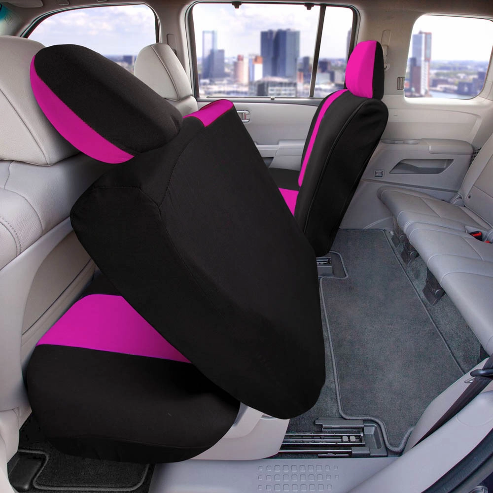 Full Coverage Flat Cloth Seat Covers - Rear Pink