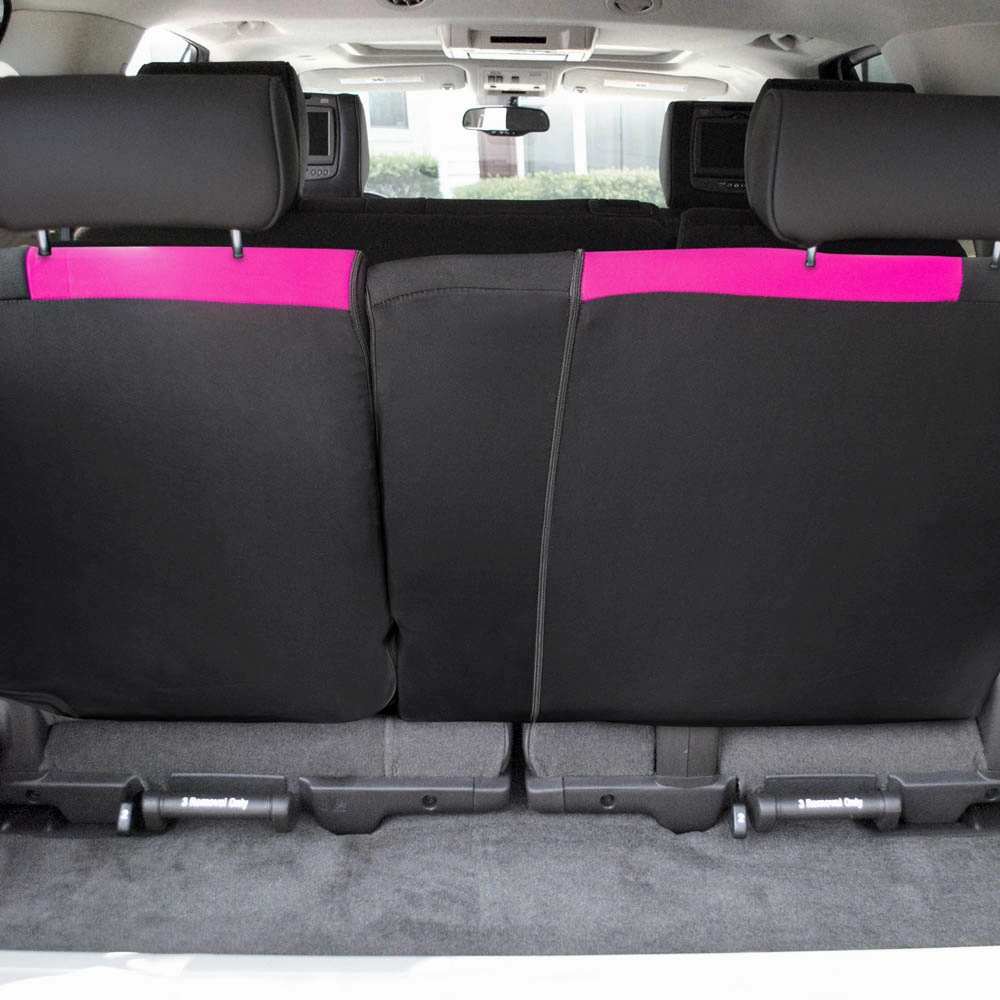 Full Coverage Flat Cloth Seat Covers - Rear Pink