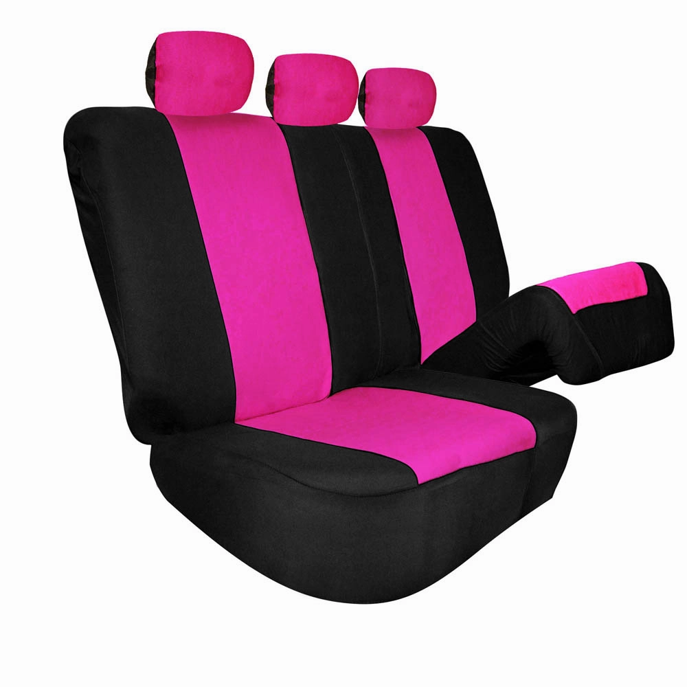 Full Coverage Flat Cloth Seat Covers - Rear Pink