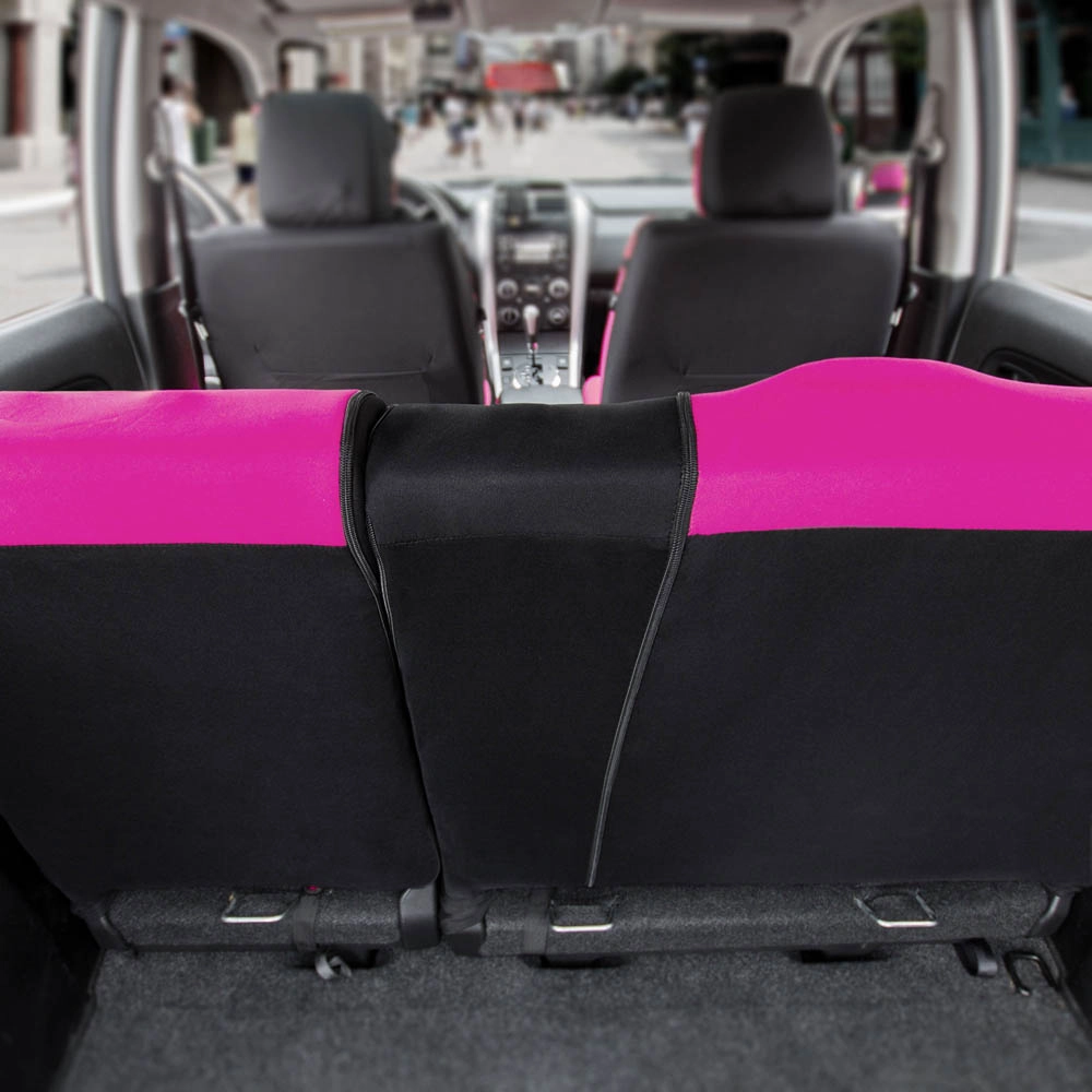 Full Coverage Flat Cloth Seat Covers - Rear Pink