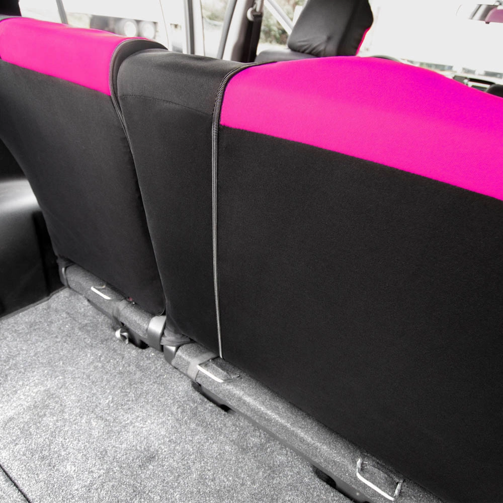 Full Coverage Flat Cloth Seat Covers - Rear Pink