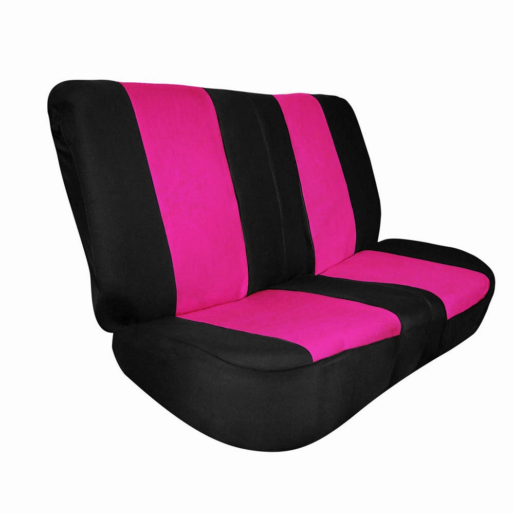 Full Coverage Flat Cloth Seat Covers - Rear Pink