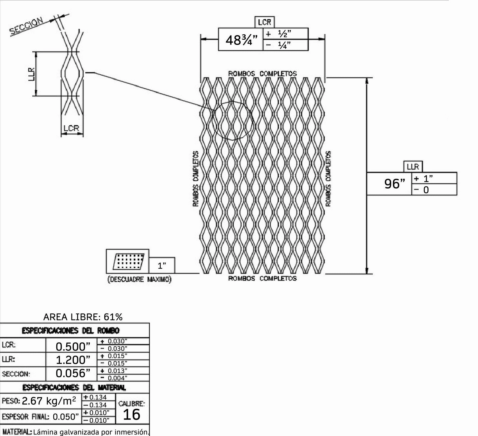 Galvanized Steel Expanded Metal 121935