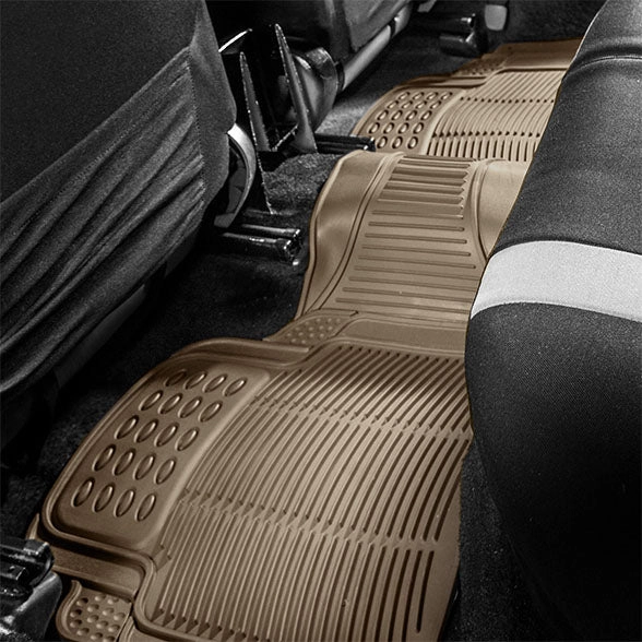 High Quality ClimaProof Trimmable Non-Slip Vinyl Floor Mats - Rear Beige