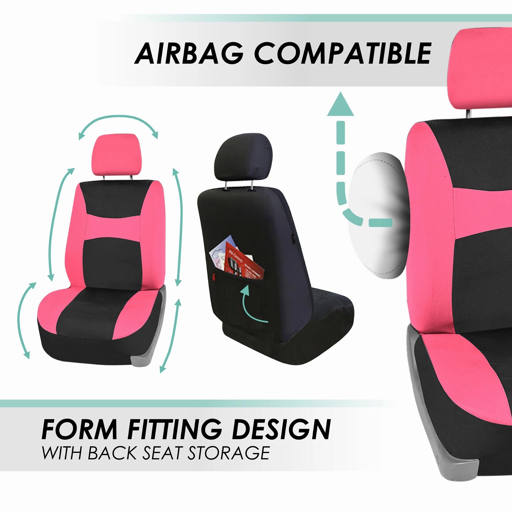 Light & Breezy Flat Cloth Seat Covers - Full Set Pink