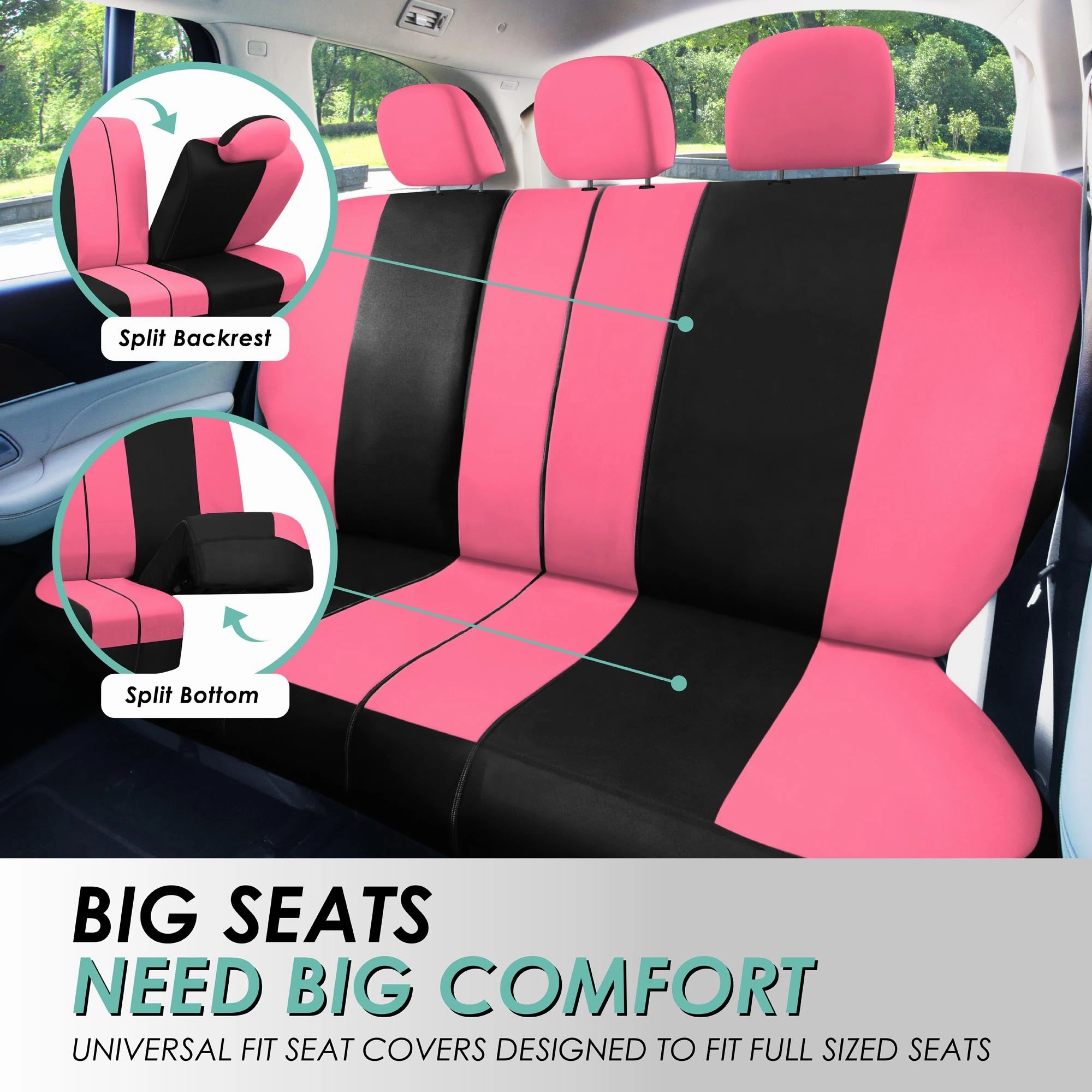 Light & Breezy Flat Cloth Seat Covers - Full Set Pink