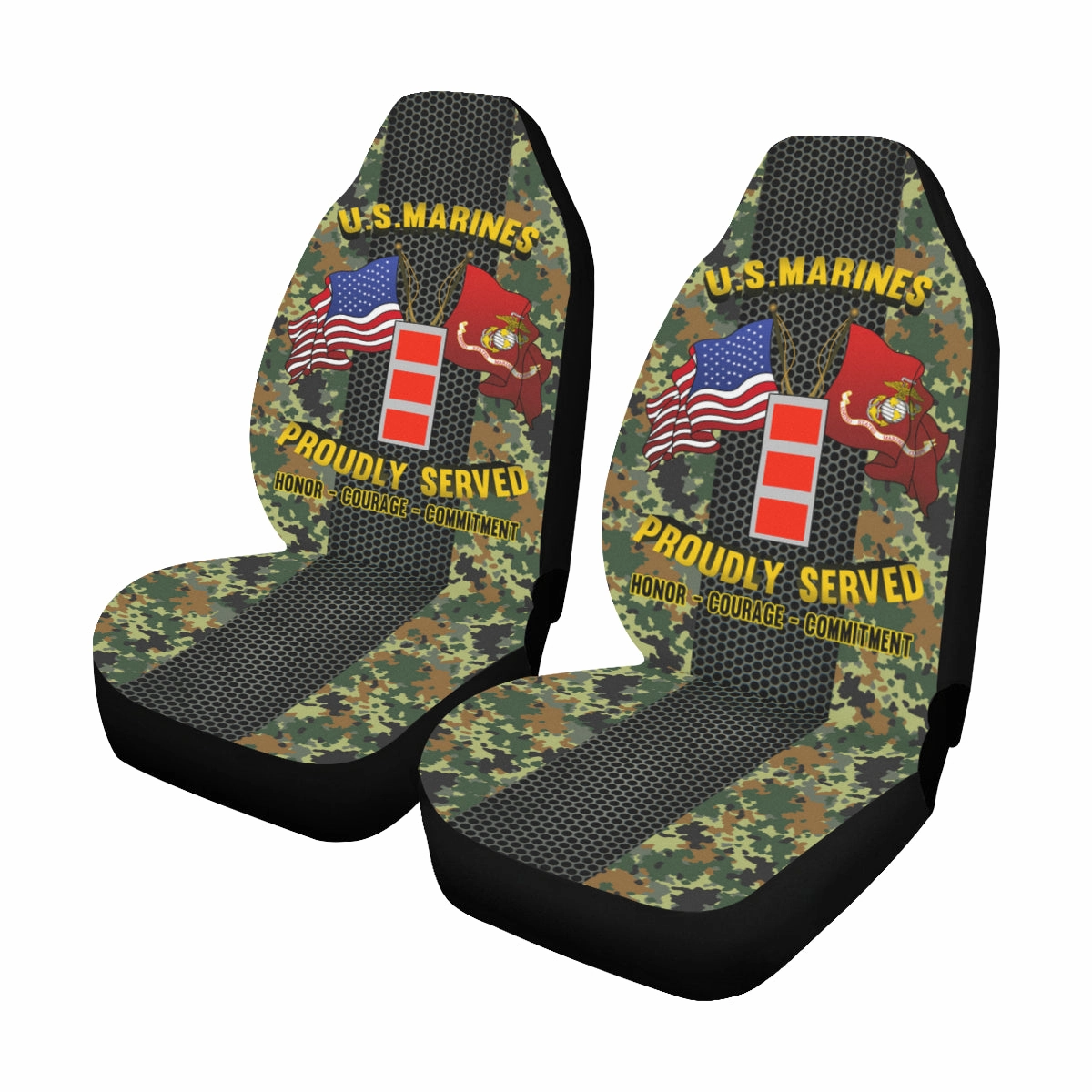 M.Corps W-4 Chief Warrant Officer 4 CW4 M.Corps CW4 Warrant Officer Car Seat Covers (Set of 2)