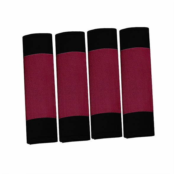 Modernistic Steering Wheel Cover and Seat Belt Pads Burgundy
